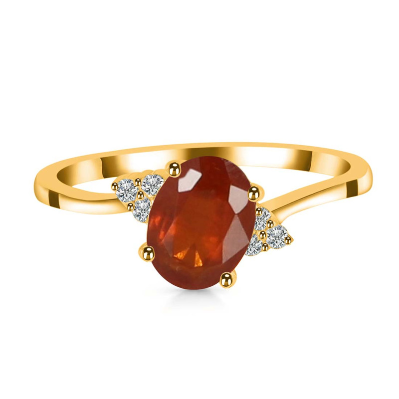 Kyanite (Orange) & White Topaz Ring KYN-RDR-351-O.