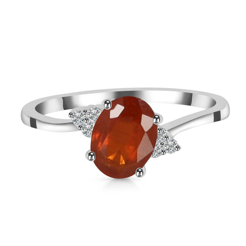 Kyanite (Orange) & White Topaz Ring KYN-RDR-351-O.