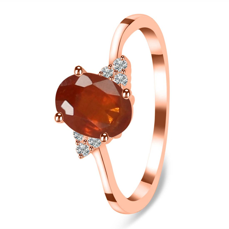 Kyanite (Orange) & White Topaz Ring KYN-RDR-351-O.