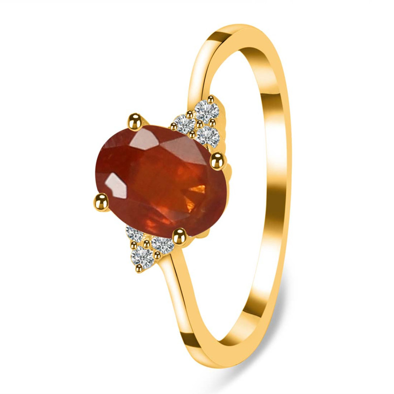 Kyanite (Orange) & White Topaz Ring KYN-RDR-351-O.