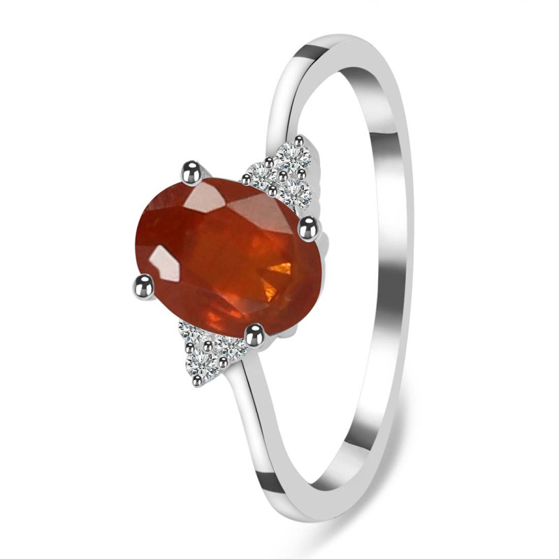 Kyanite (Orange) & White Topaz Ring
