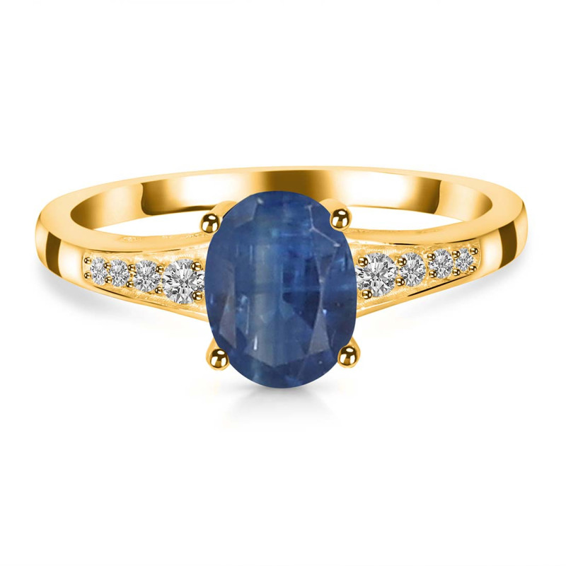 Kyanite & White Topaz Ring KYN-RDR-362.