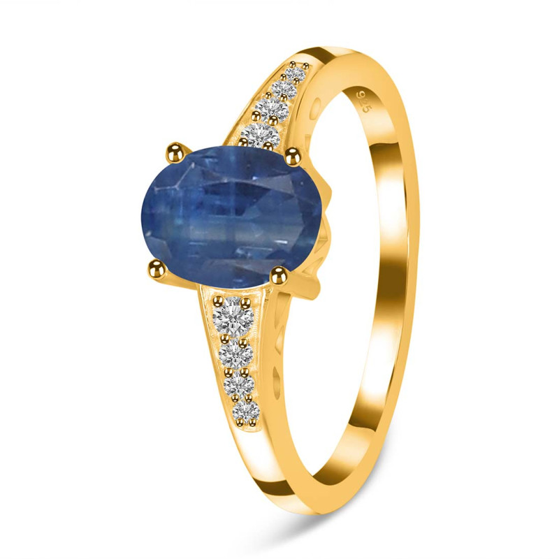 Kyanite & White Topaz Ring KYN-RDR-362.