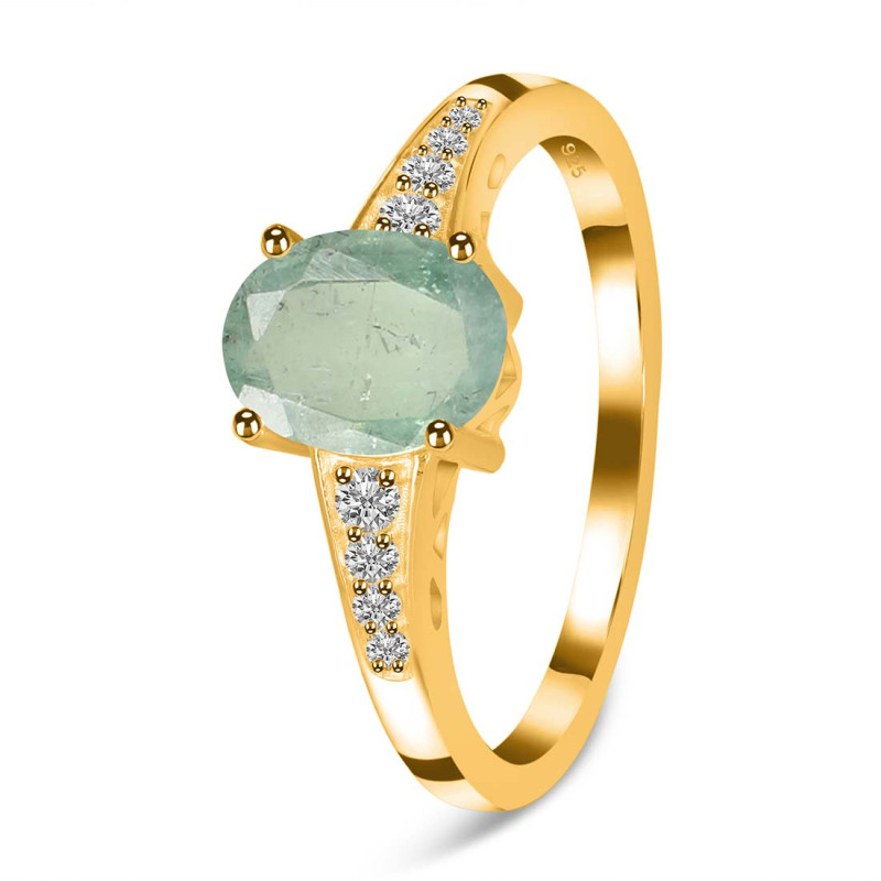 Kyanite (Green) & White Topaz Ring KYN-RDR-362-G.