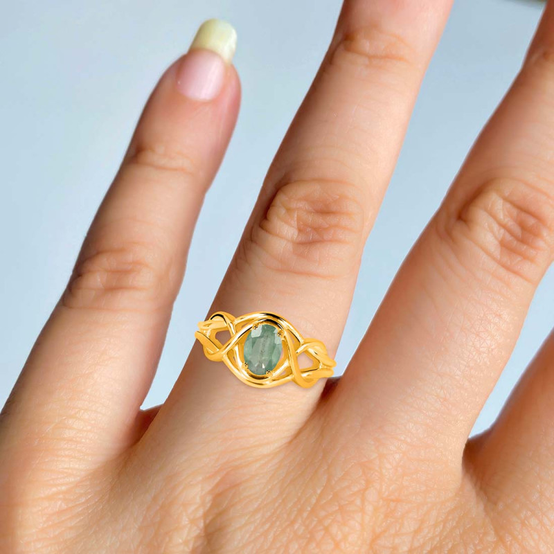 Kyanite (Green) Ring KYN-RDR-387-G.