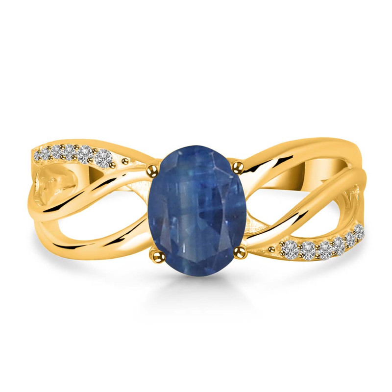 Kyanite & White Topaz Ring KYN-RDR-395.