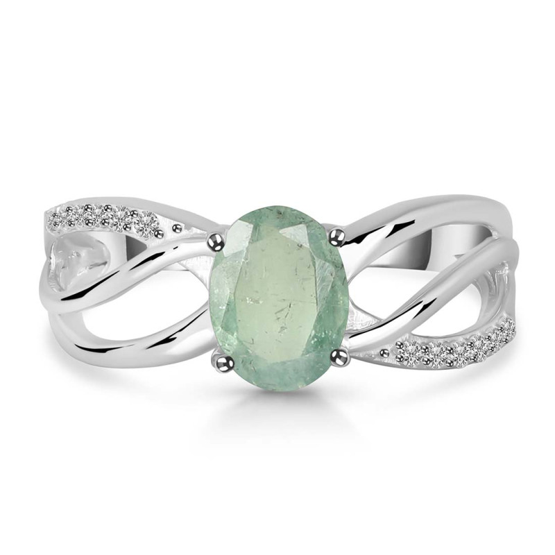 Kyanite (Green) & White Topaz Ring KYN-RDR-395-G.