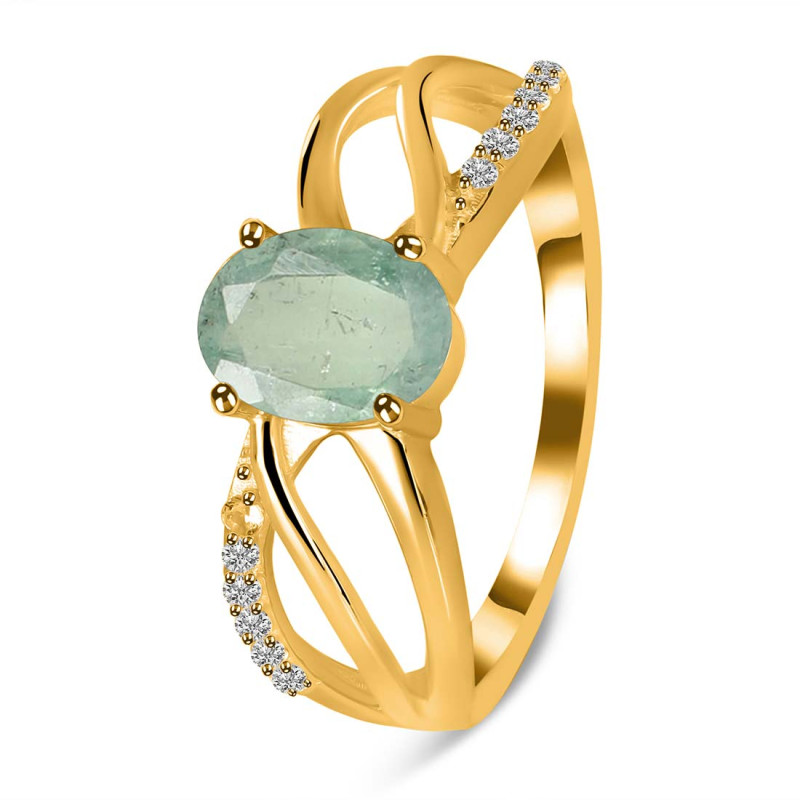 Kyanite (Green) & White Topaz Ring KYN-RDR-395-G.