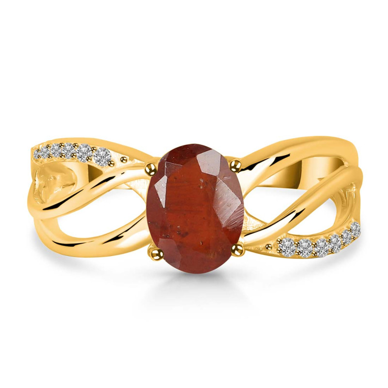 Kyanite (Orange) & White Topaz Ring KYN-RDR-395-O.