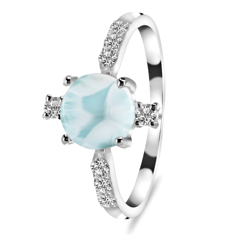Close Out Larimar & White Topaz Ring
