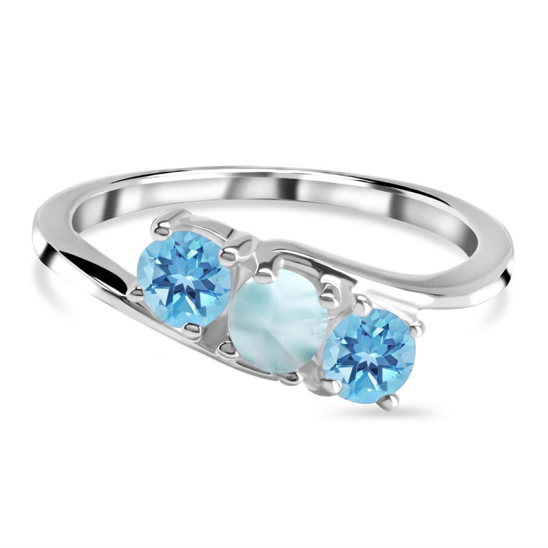 Close Out Larimar & Blue Topaz Ring LAR-CO-RDR-213-BTZ.