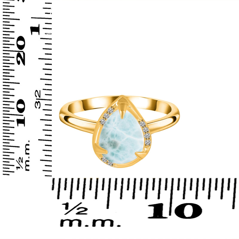 Close Out Larimar & White Topaz Ring LAR-CO-RDR-3236.