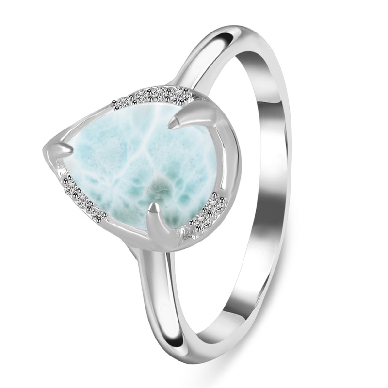 Close Out Larimar & White Topaz Ring