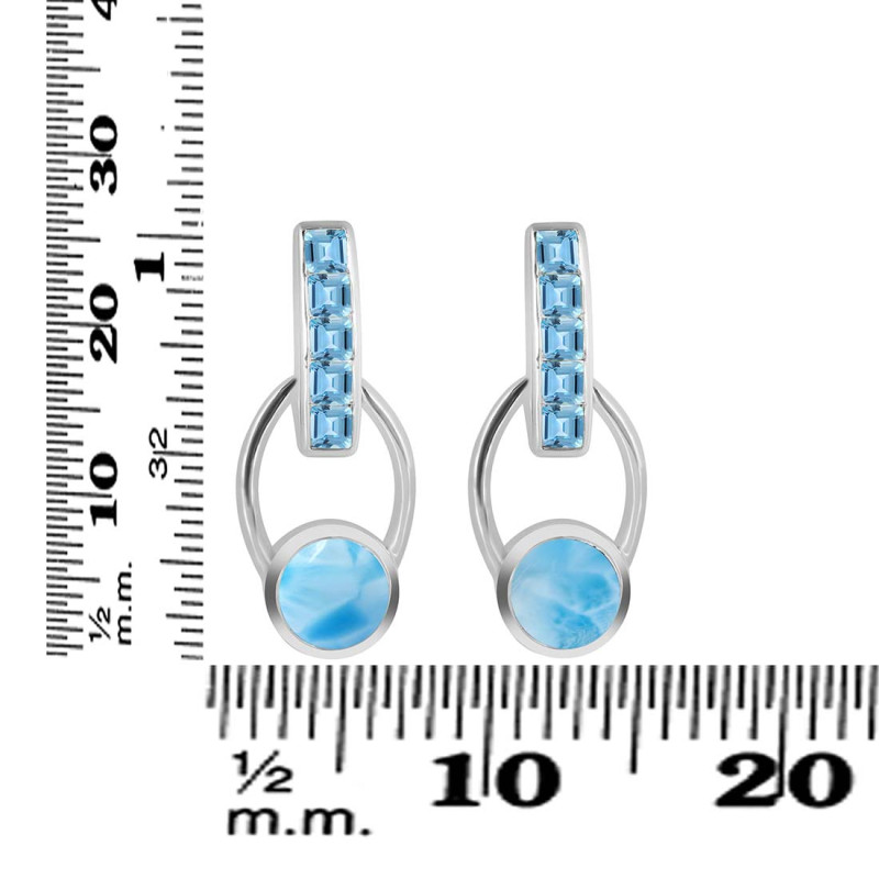 Larimar & Blue Topaz Earring LAR-RDE-104.