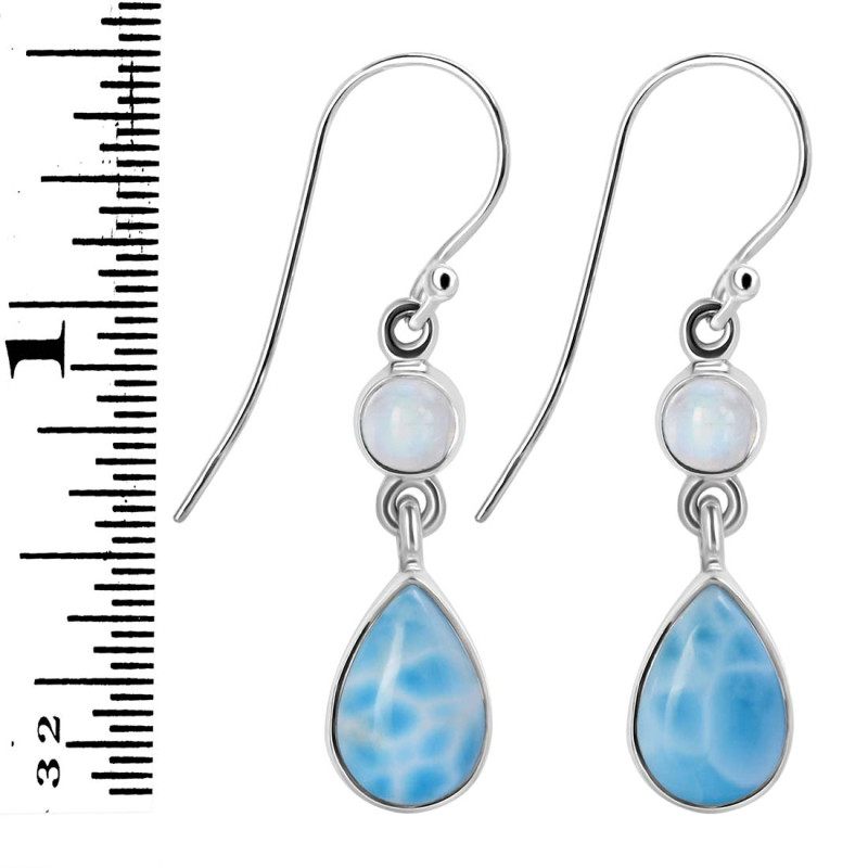 Larimar & Moonstone Earring LAR-RDE-798.
