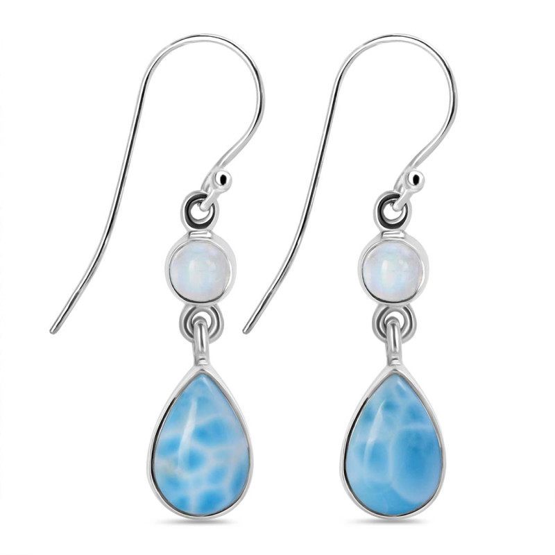 Larimar & Moonstone Earring LAR-RDE-798.