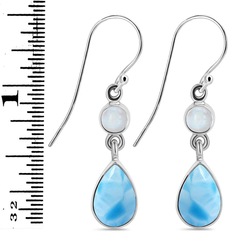 Larimar & Moonstone Earring LAR-RDE-801.