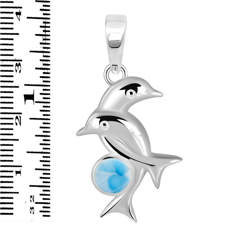 Larimar Dolphin Pendant LAR-RDP-146.