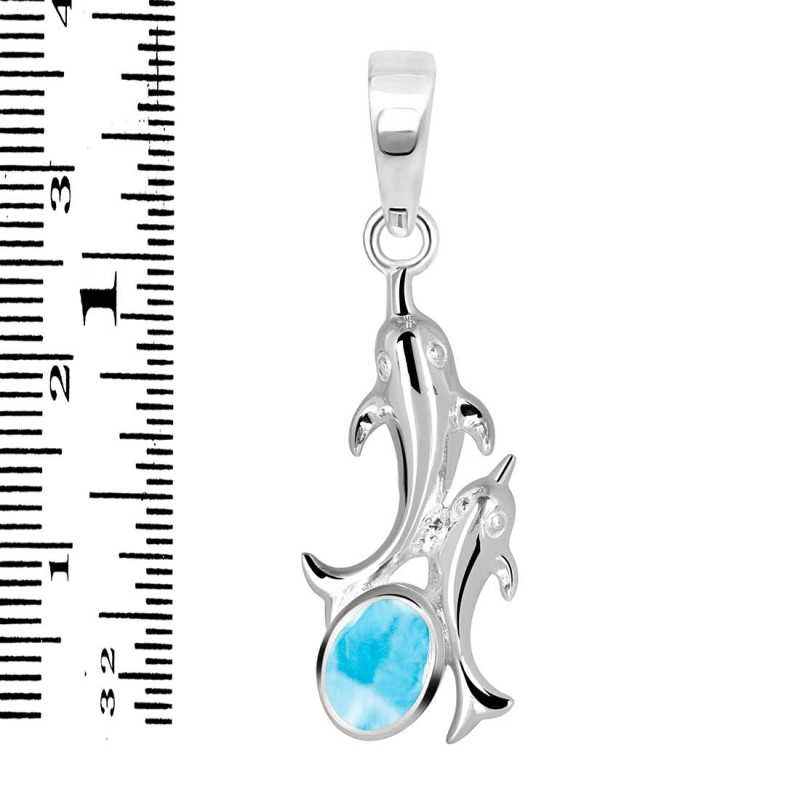 Larimar Dolphin Pendant LAR-RDP-147.