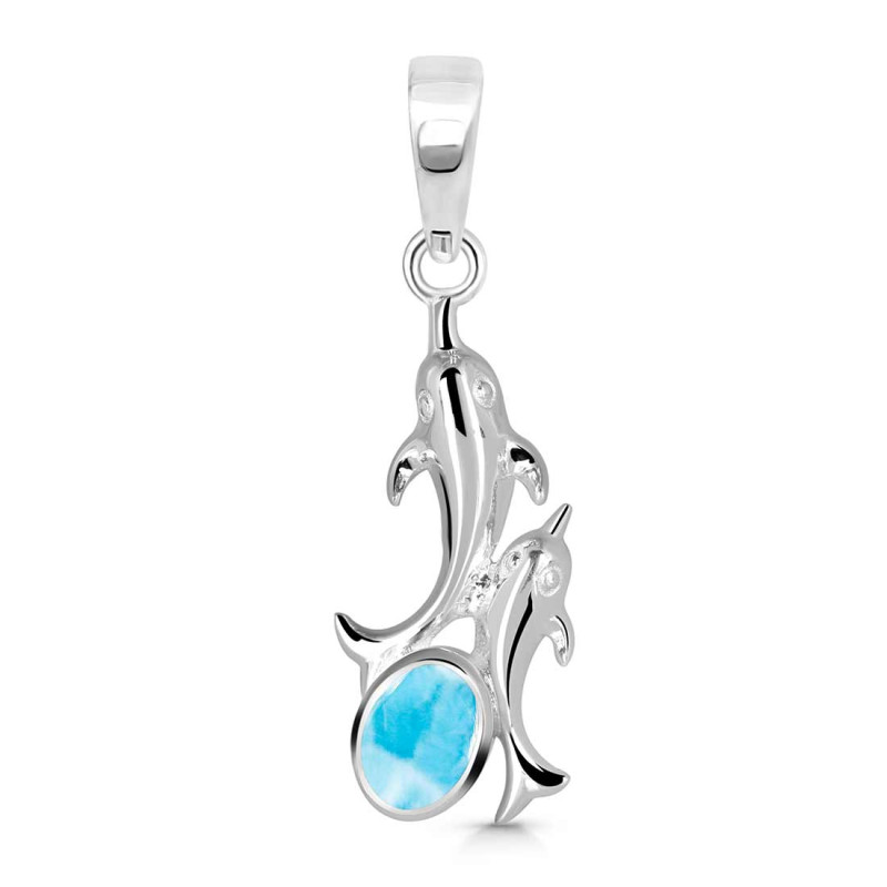 Larimar Dolphin Pendant LAR-RDP-147.