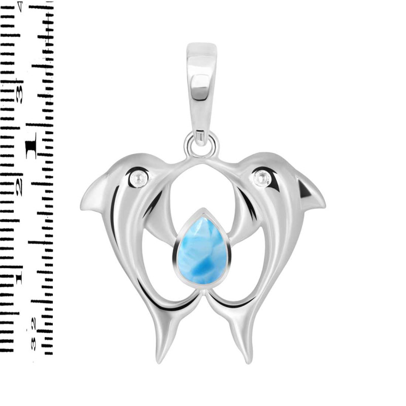 Larimar Dolphin Pendant LAR-RDP-149.