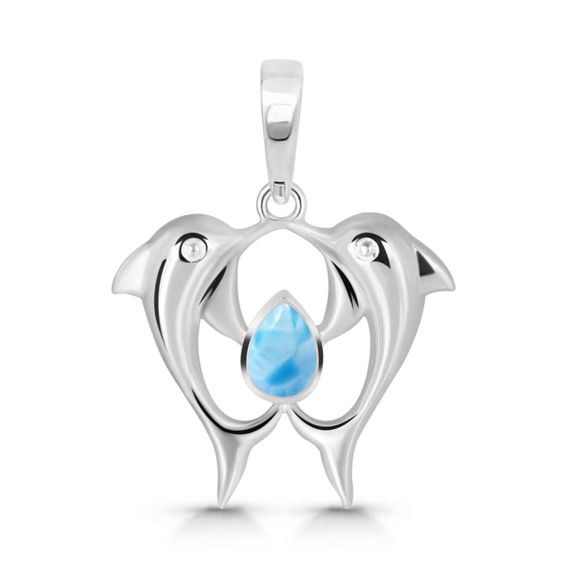 Larimar Dolphin Pendant LAR-RDP-149.