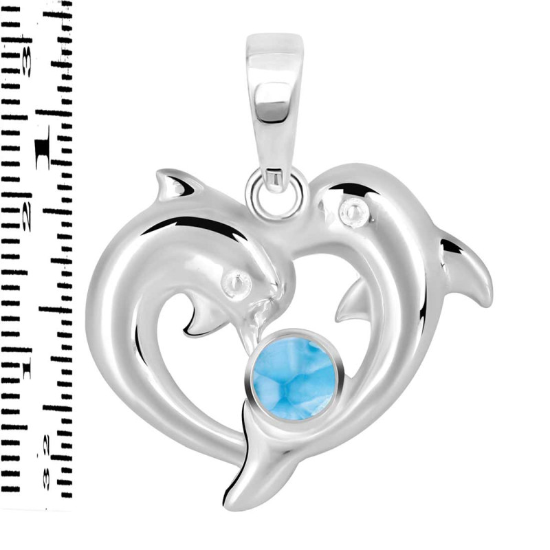 Larimar Dolphin Pendant LAR-RDP-150.