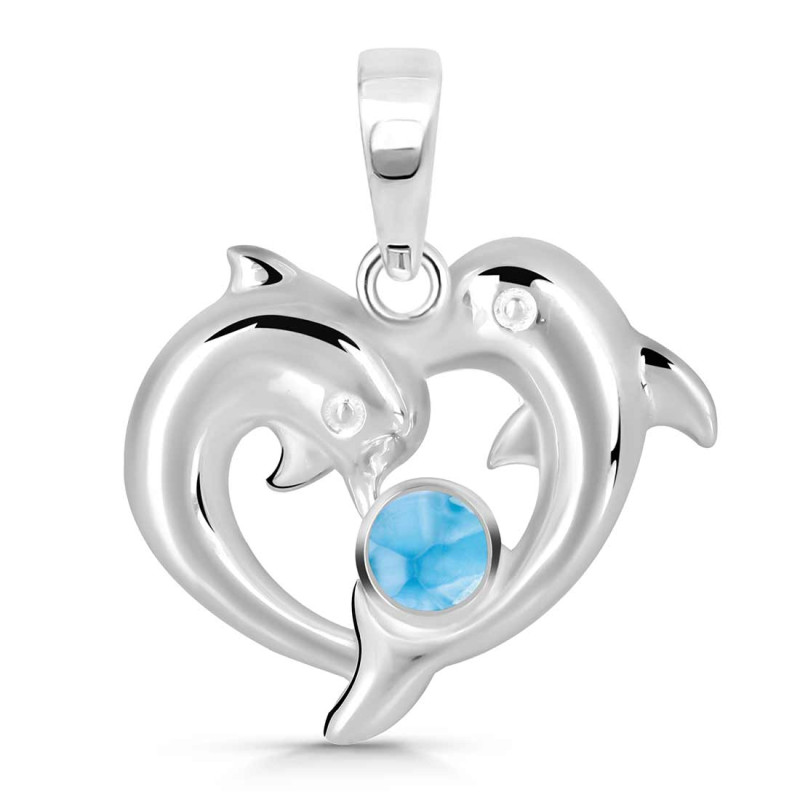 Larimar Dolphin Pendant LAR-RDP-150.