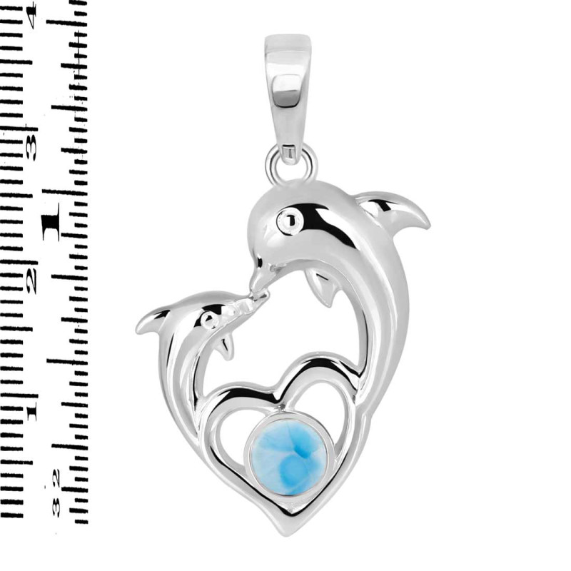 Larimar Dolphin Pendant LAR-RDP-151.