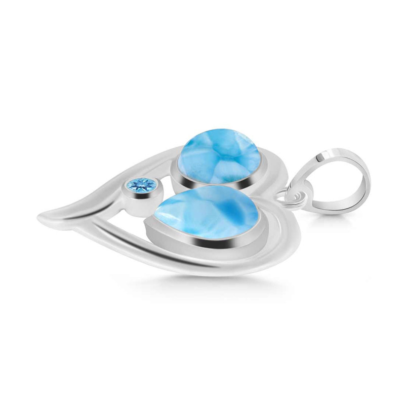 Larimar & Blue Topaz Heart Pendant