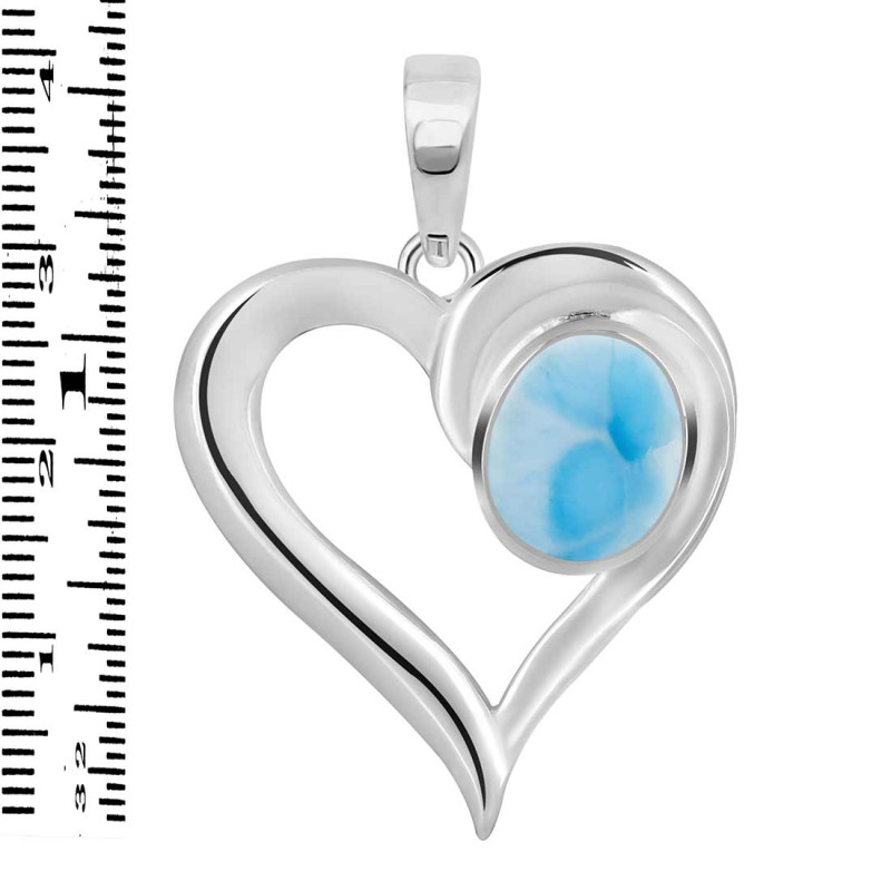 Larimar Heart Pendant LAR-RDP-156.