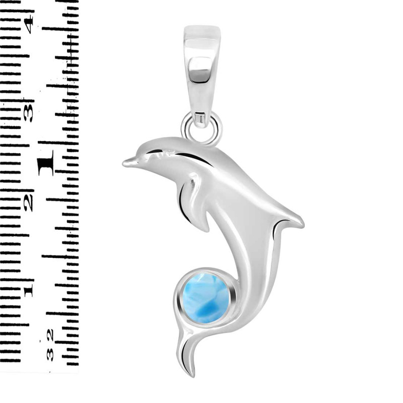 Larimar Dolphin Pendant LAR-RDP-163.