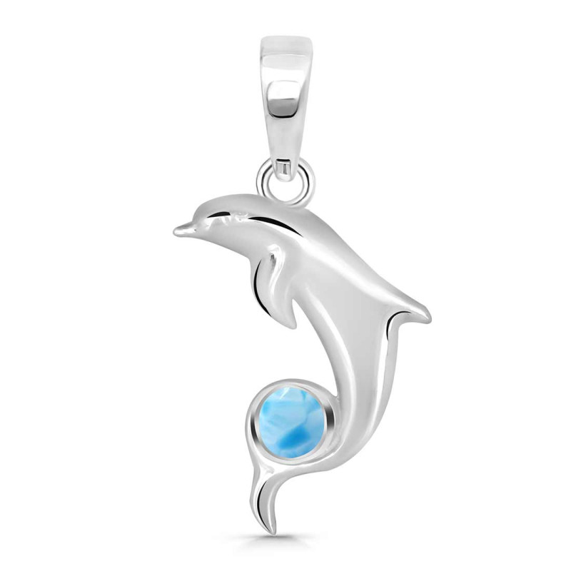 Larimar Dolphin Pendant LAR-RDP-163.