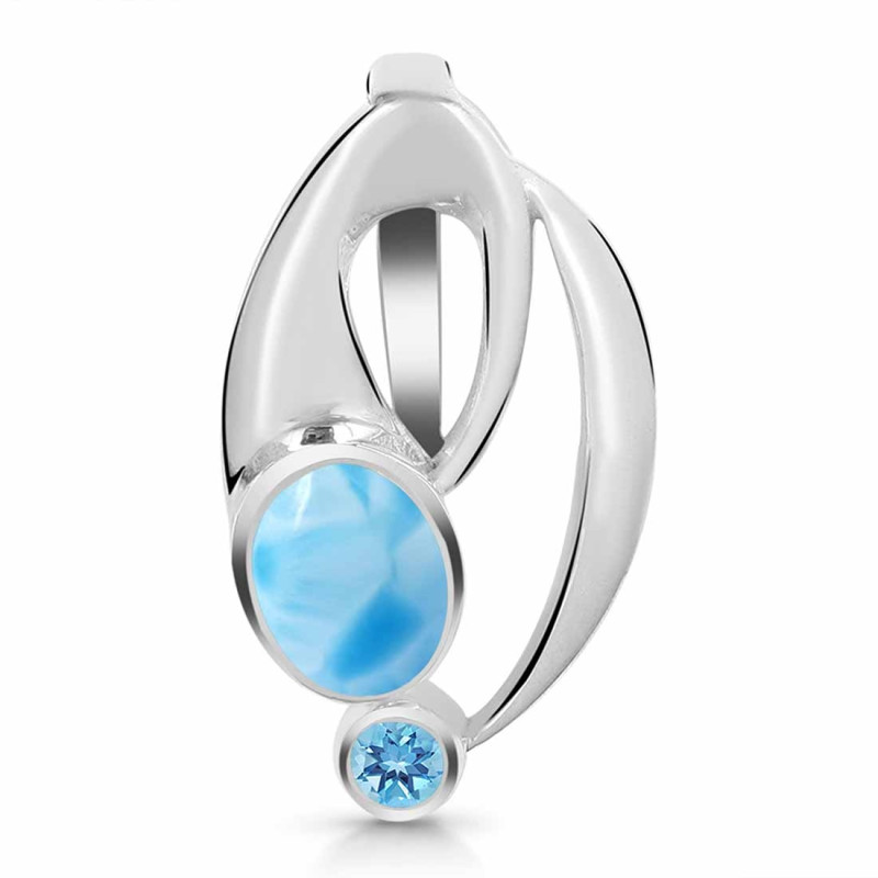 Larimar & Blue Topaz Pendant LAR-RDP-253.