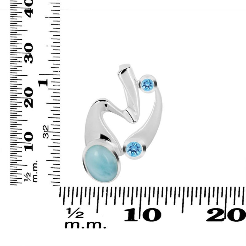 Larimar & Blue Topaz Pendant LAR-RDP-254.