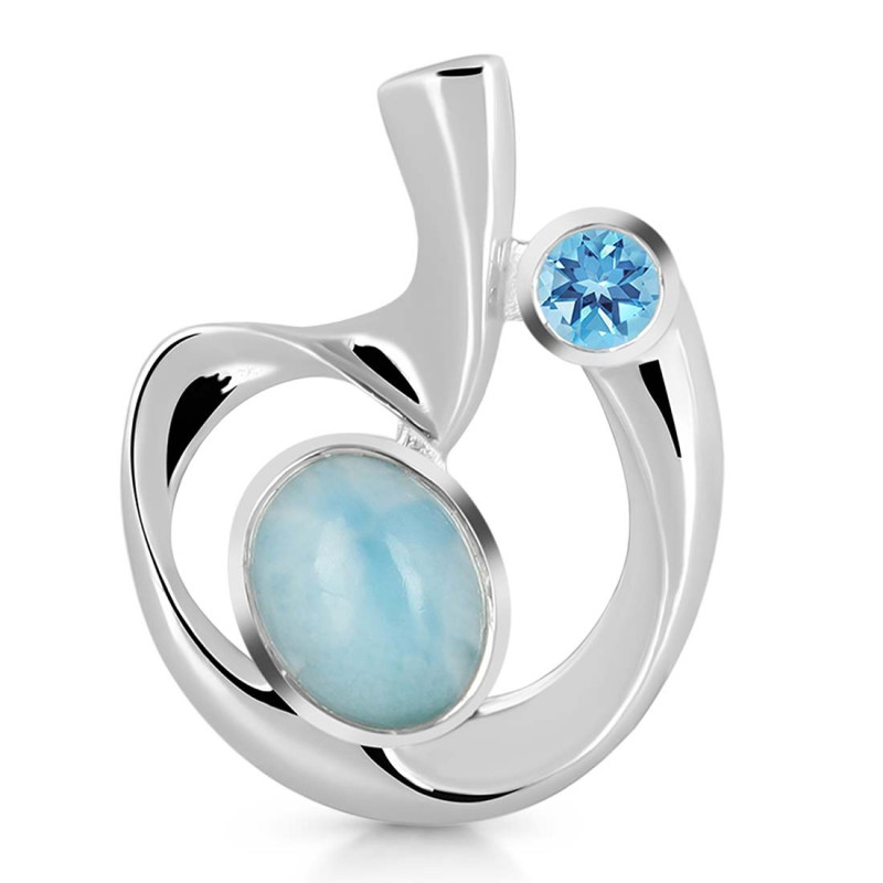 Larimar & Blue Topaz Pendant LAR-RDP-255.