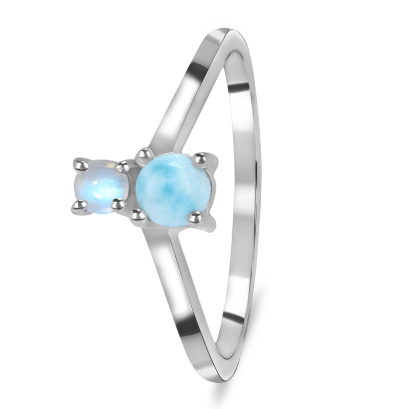 Larimar & Moonstone Ring