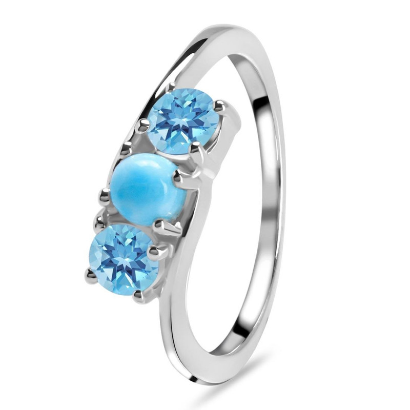 Larimar & Blue Topaz Ring