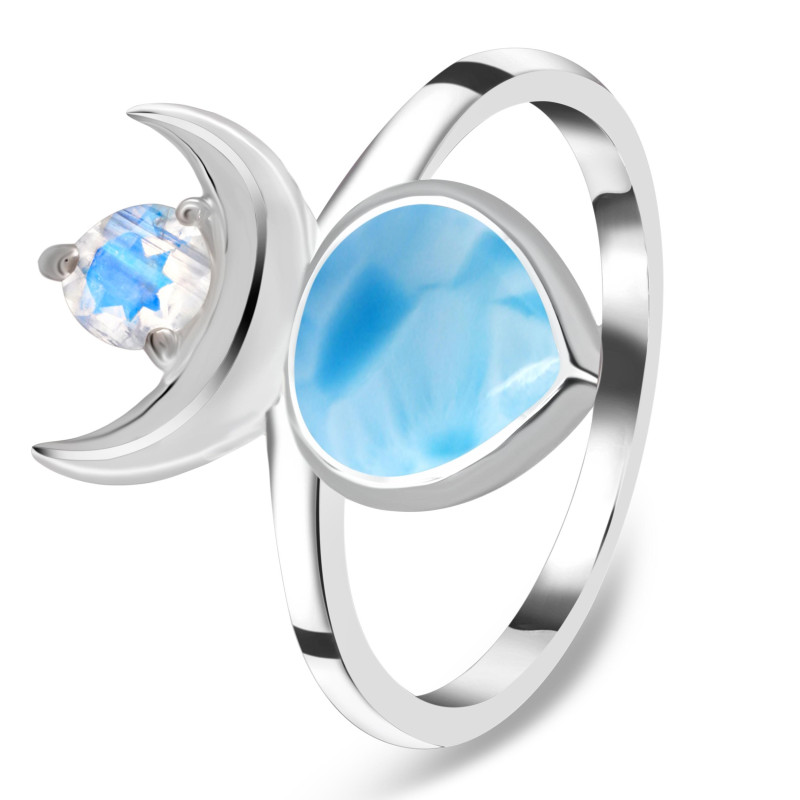 Larimar & Moonstone Ring
