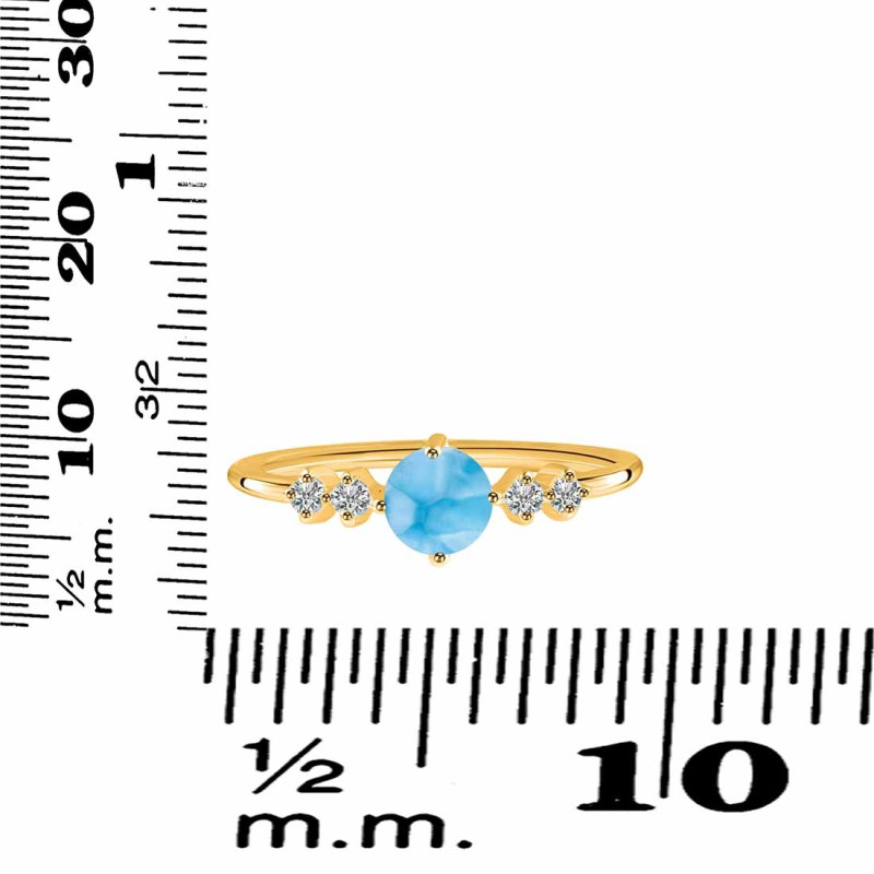 Larimar & White Topaz Ring LAR-RDR-3167.