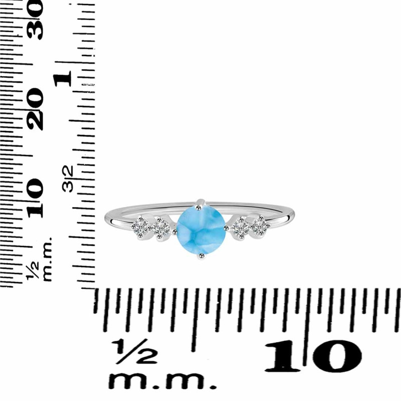 Larimar & White Topaz Ring LAR-RDR-3167.