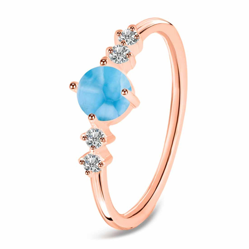 Larimar & White Topaz Ring LAR-RDR-3167.