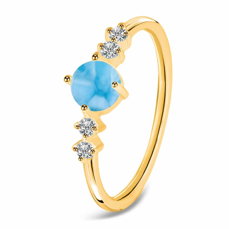 Larimar & White Topaz Ring LAR-RDR-3167.