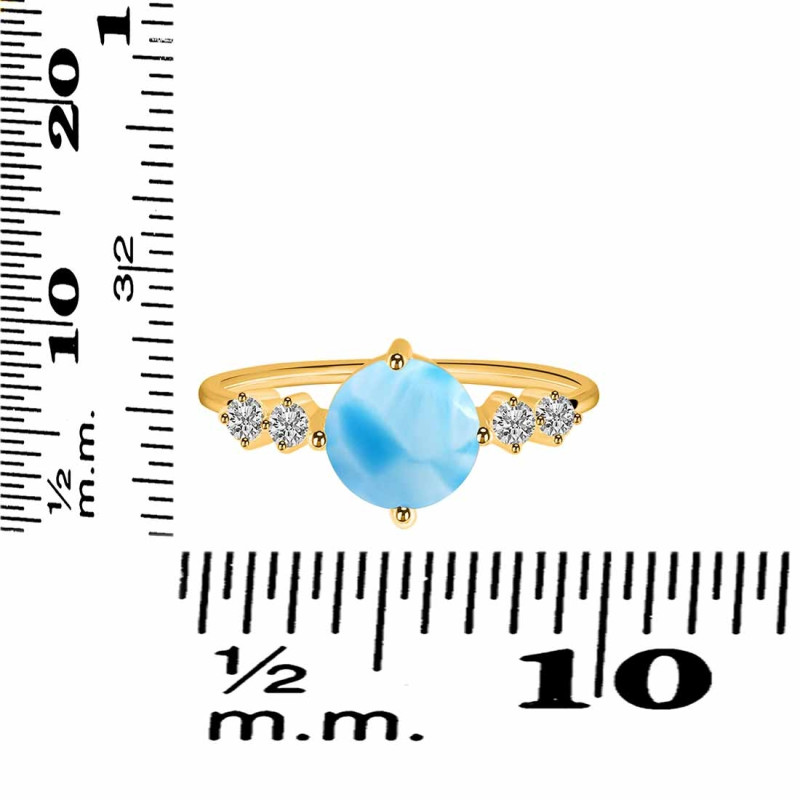 Larimar & White Topaz Ring LAR-RDR-3191.