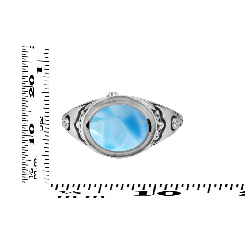 Larimar & White Topaz Ring LAR-RDR-339.