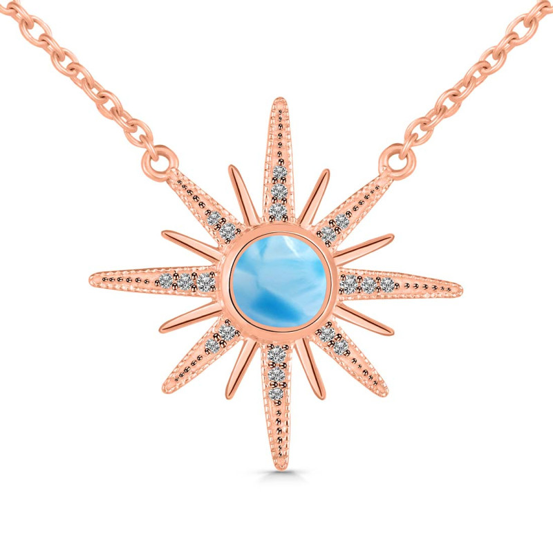 Larimar & White Topaz Necklace LAR-RN-18.