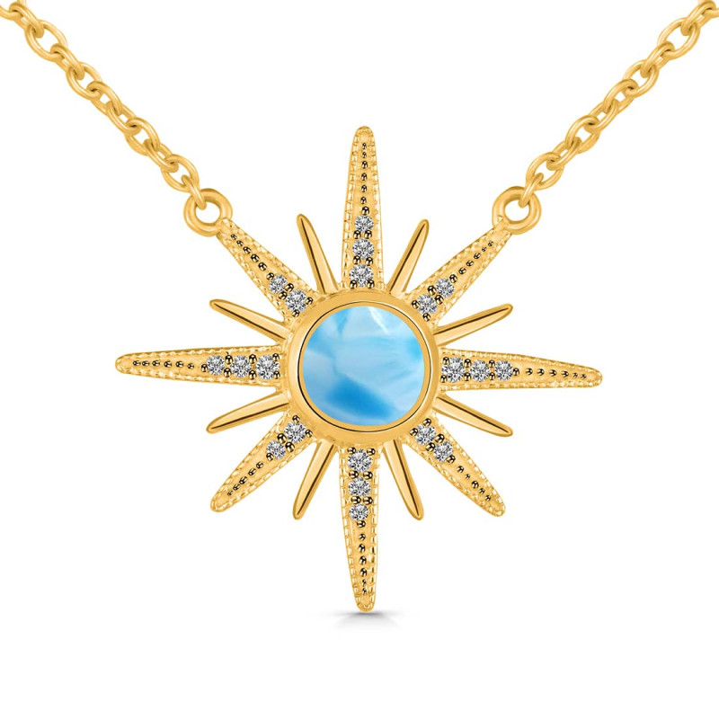 Larimar & White Topaz Necklace LAR-RN-18.
