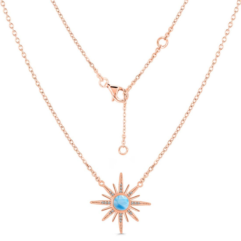 Larimar & White Topaz Necklace LAR-RN-18.