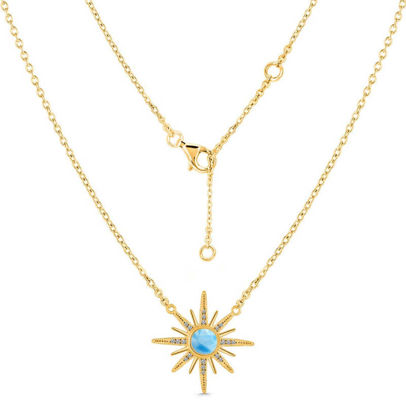 Larimar & White Topaz Necklace LAR-RN-18.
