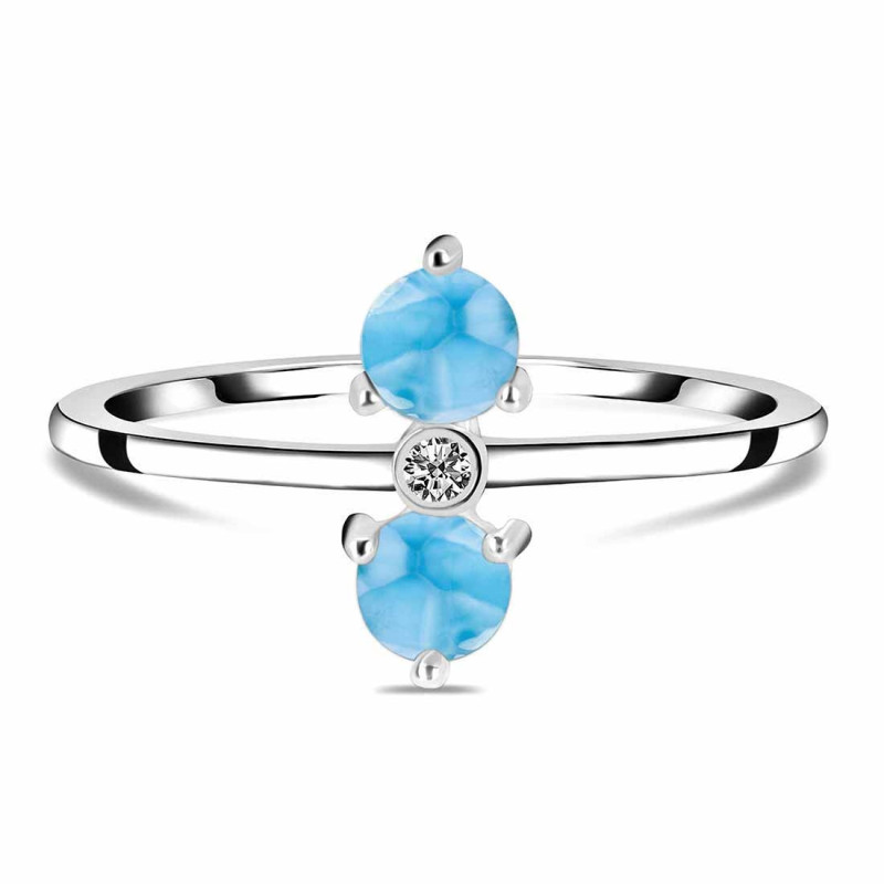 Larimar & White Topaz Ring LAR-RR-20.